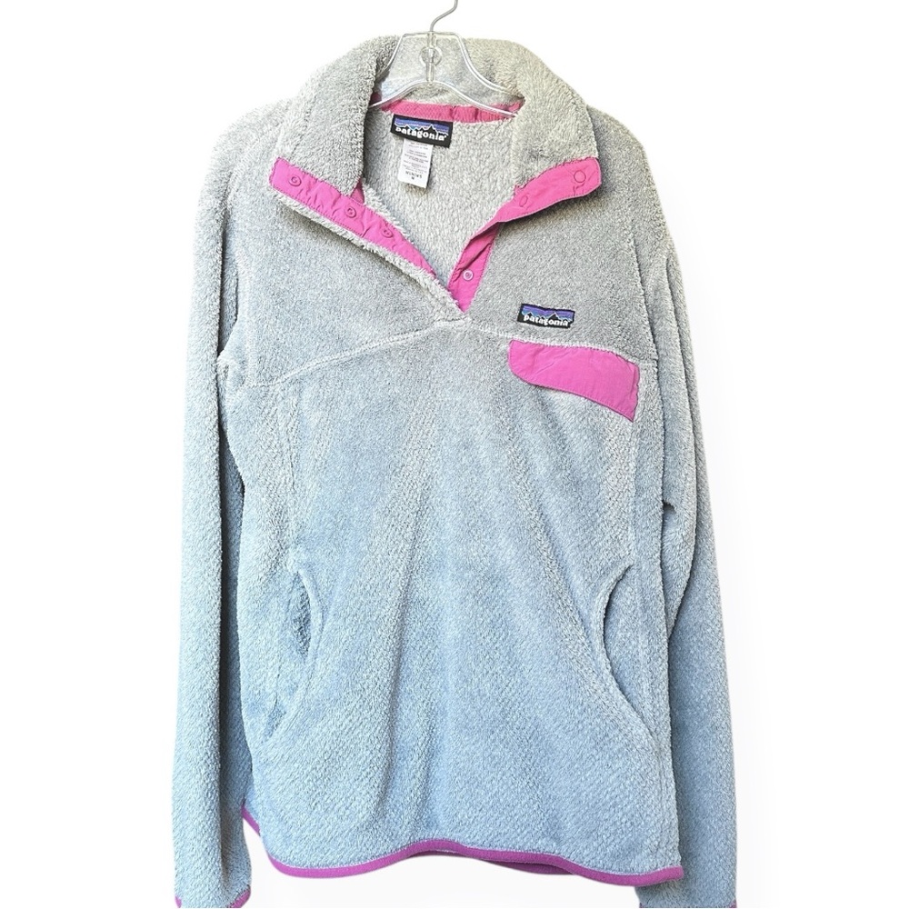 Patagonia Re-Tool Snap-T Grey Purple Fleece Button Up Pullover Sweatshirt M - Picture 8 of 8